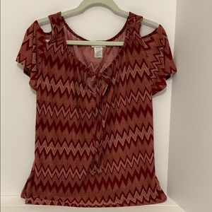 Plus Size Cold-Shoulder Chevron